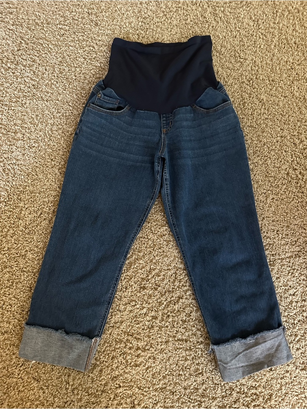 Indigo Blue Women's Navy Overband Boyfriend Jeans